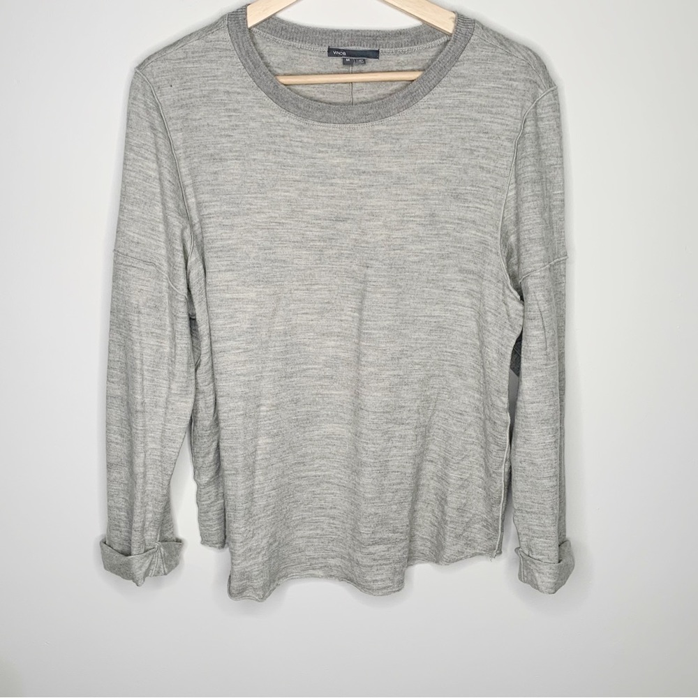 Vince Women's Sweatshirt Long Sleeve Heather Gray Medium